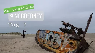 Tag 7 auf Norderney - Wanderung zum Wrack, Strand mit Sonnenuntergang