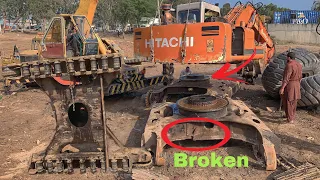 Chassis of HITACHI Excavator is Completely Broken Due to Heavy Work// Excavator Trolley Replacement
