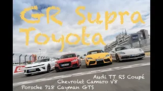 Toyota Supra vs. Porsche Cayman, Audi TT RS, Chevrolet Camaro // Tracktest Nürburgring