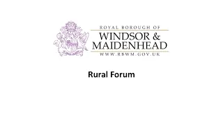 RBWM Rural Forum - 29 November 2022
