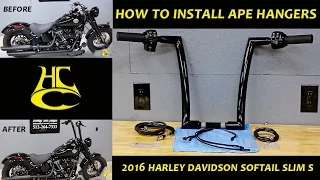 How to Install Ape Hangers Handlebars Harley Davidson Softail Slim S