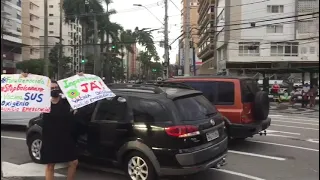 2021 Jan 17 Brasil, Santos, SP : Stop Bolsonaro Baixada Santista : Carreata / Bicicletaço v5