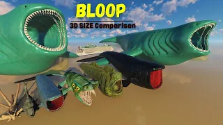 "3D Bloop Size Comparison Revealed" : Oceanic Giants|| The Bloop Vs El Gran Maja 2024 🐉🐲🦞 🐟