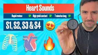 Heart sounds for beginners 🔥 🔥 🔥 S1, S2, S3 & S4  #heartsounds