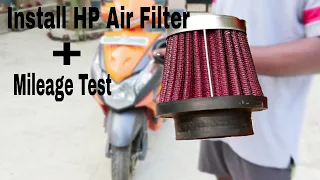 Installing HP Performance Air Filter and Mileage Testing Honda Dio