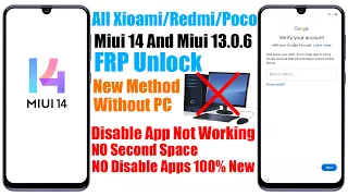 Miui 14 FRP Bypass Without Pc | Miui 13.0.6 Google Account Remove/FRP Unlock All Xioami/Redmi/Poco