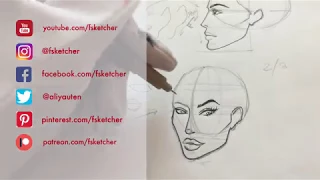 FACE DRAWING AT DIFFERENT ANGLES | Fashion Drawing