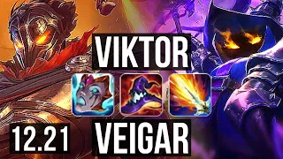 VIKTOR vs VEIGAR (MID) | 3.4M mastery, 8/2/9, 300+ games, Dominating | EUW Master | 12.21
