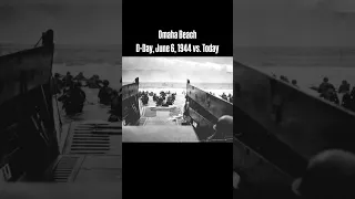 Omaha Beach:  D-Day, June 6, 1944 vs. Today.  #ww2history #ww2 #normandy