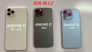 iOS 16.2 iPhone 11 Pro Max vs 12 Pro vs iPhone 13 Pro SPEED TEST IN 2022