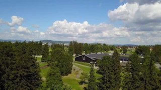 View from Ekeberg to Holmenkollen ski jump arena in Oslo