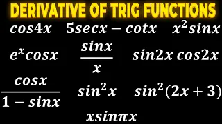 Derivative Of Trigonometric Functions | Product Rule | Quotient Rule | Chain Rule |