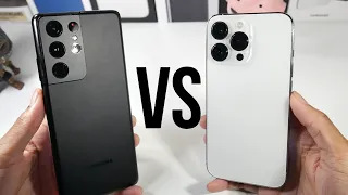 Samsung Galaxy S21 Ultra VS iPhone 13 Pro - (Speakers, Speed Test, PUBG Graphics & Cameras)