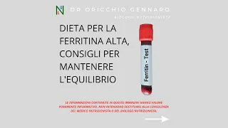 DIETA PER LA FERRITINA ALTA - DR ORICCHIO GENNARO BIOLOGO NUTRIZIONISTA