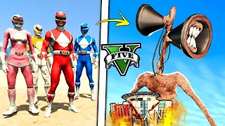 POWER RANGERS vs SIREN HEAD GIGANTE no GTA 5 !