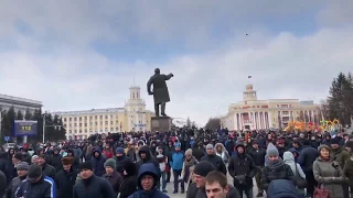 LIVE:  Митинг на площади Советов в Кемерово после трагедии в ТРЦ «Зимняя вишня» Protests in Kemerovo