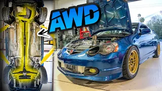 AWD Acura RSX Conversion - Bolt on AWD Setup using Factory Honda Parts! (Turbo K-series) - Ep.7