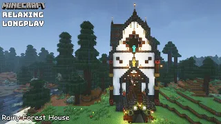 Minecraft Relaxing Longplay Rainy - Forest House - Cozy Cottage House (No Commentary )1.20