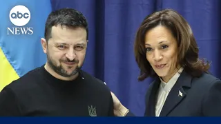 Kamala Harris and Volodymyr Zelensky make case for additional US military aid