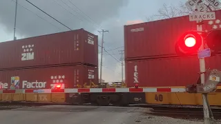 CN AutoRack Train-Intermodal Train going past the Spaulding Junction, IL. 11/19/22.