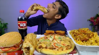 Eating Chicken Biryani, Chef Pizza And Rubbia Roll | Mukbang Asmr