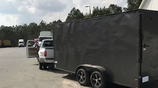 7x16 enclosed trailer toy hauler conversion! Stage 1 complete!