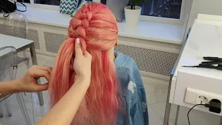 Датская коса. Коса наружу. Выправленная коса. Косы.Danish braid tutorial.