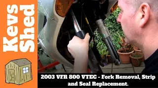 2003 Honda VFR800 VTEC Front Fork Seal Replacement and Rebuild