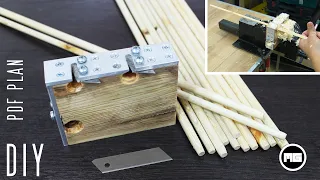 Amazing DIY Dowel Maker with Utility Knife  / Homemade Dowel Maker