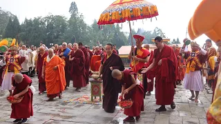 During the arrival of His Holiness Kenting Tai Situ Rinpoche at Karma Thegsum Dechenling Monastery.