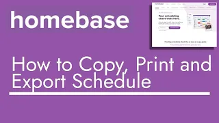 Homebase - How to Copy, Print and Export Schedule | TopBizGuides