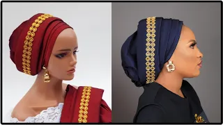 Trending pleated turban cap with double pleated embellished design