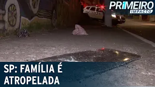 Família é atropelada após motorista perder controle de carro | Primeiro Impacto (17/06/22)