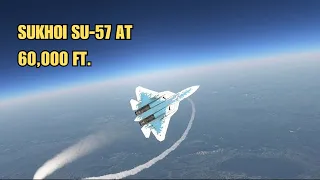 Witness the Sukhoi Su-57's Astounding Flight to 60,000 feet! #aviation #su57