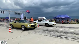 Chevy Camaro Z-28 vs Pontiac Firebird Trans Am drag race 🚦🚗 - 4K