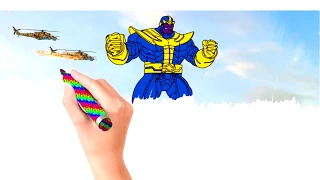 How to draw Thanos Chibi | Avengers Infinity War 2018 | MARVEL | Coloring Pages For Kids