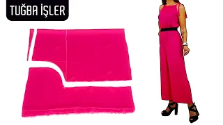 Cut in 5 Minutes and Sew in 10 Minutes (It's Nice and Easy to Sew Such a Jumpsuit) | Tuğba İşler