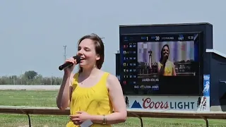 Lauren Ash - Singing "The Star-Spangled Banner" - Fairmount Park Race Track - Opening Day