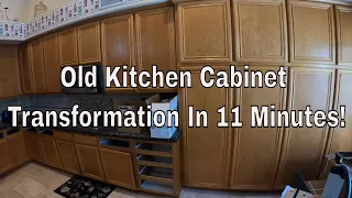 Learn How To Install  New Doors, Drawers and Slides!!!  Old Kitchen Transformation in 11 minutes!!!