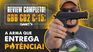 PISTOLA DE PRESSÃO GBB CO2 C-15: REALISMO E POTÊNCIA DA GAMO | REVIEW E TESTES