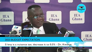 E-Levy is a nuisance tax, decrease it to 0 5% - Dr  Kwakye