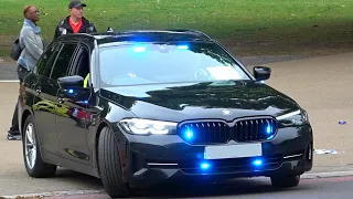 Unmarked BMW 530D police car emergency lights