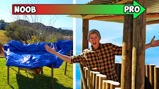 We Built 3 versions of Apocalypse Survival Shelters! *TERRIBLE TO AMAZING*