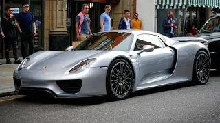 1 of 918 Porsche 918 Spyder with insane Sound in London | NON Electric Start up, Carporn