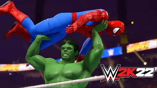 THE INCREDIBLE HULK VS SPIDER-MAN (WWE 2K22)