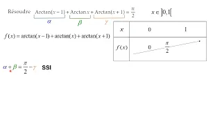 Résoudre arctan(x-1)+arctan(x)+arctan(x+1)=pi/2