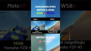 Comparison Speed MotoGP VS WSBK  Yamaha YZR-M1 VS Yamaha YZF-R1 | V Rossi VS Toprak R #Shorts