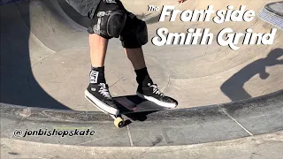 Learn to Frontside Smith Grind on a Skateboard in a Bowl