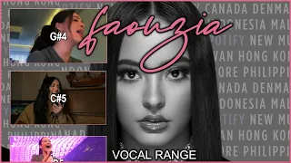 FAOUZIA VOCAL RANGE - Chest Voice & Whistle Register! (A3 - A6)