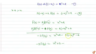 If `f(x)+2f(1-x)=x^2+2AA x in R,` then `f(x)` given as